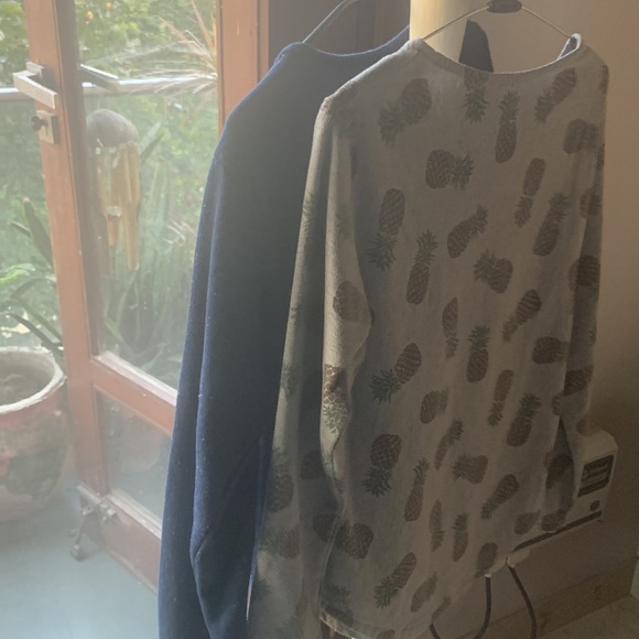 Tops - DOUBLE BUNDLE: Indigo blue full sleeves t shirt. Pineapple grey t shirt.